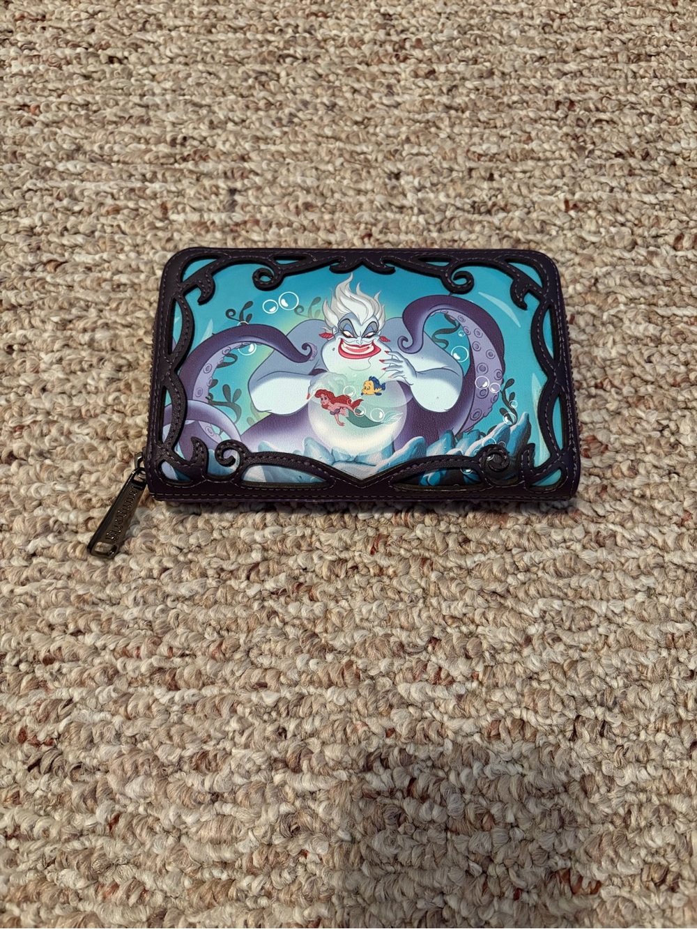 Loungefly Ursula Zip-Around Wallet - Teal and Purple